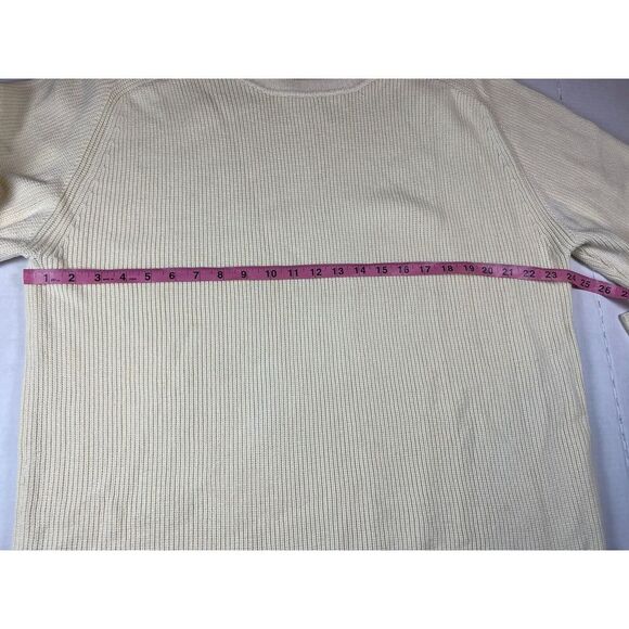 Orvis Knit Sweater 100% Cotton Sweater Mens Size XL Cream Beige - Picture 4 of 6